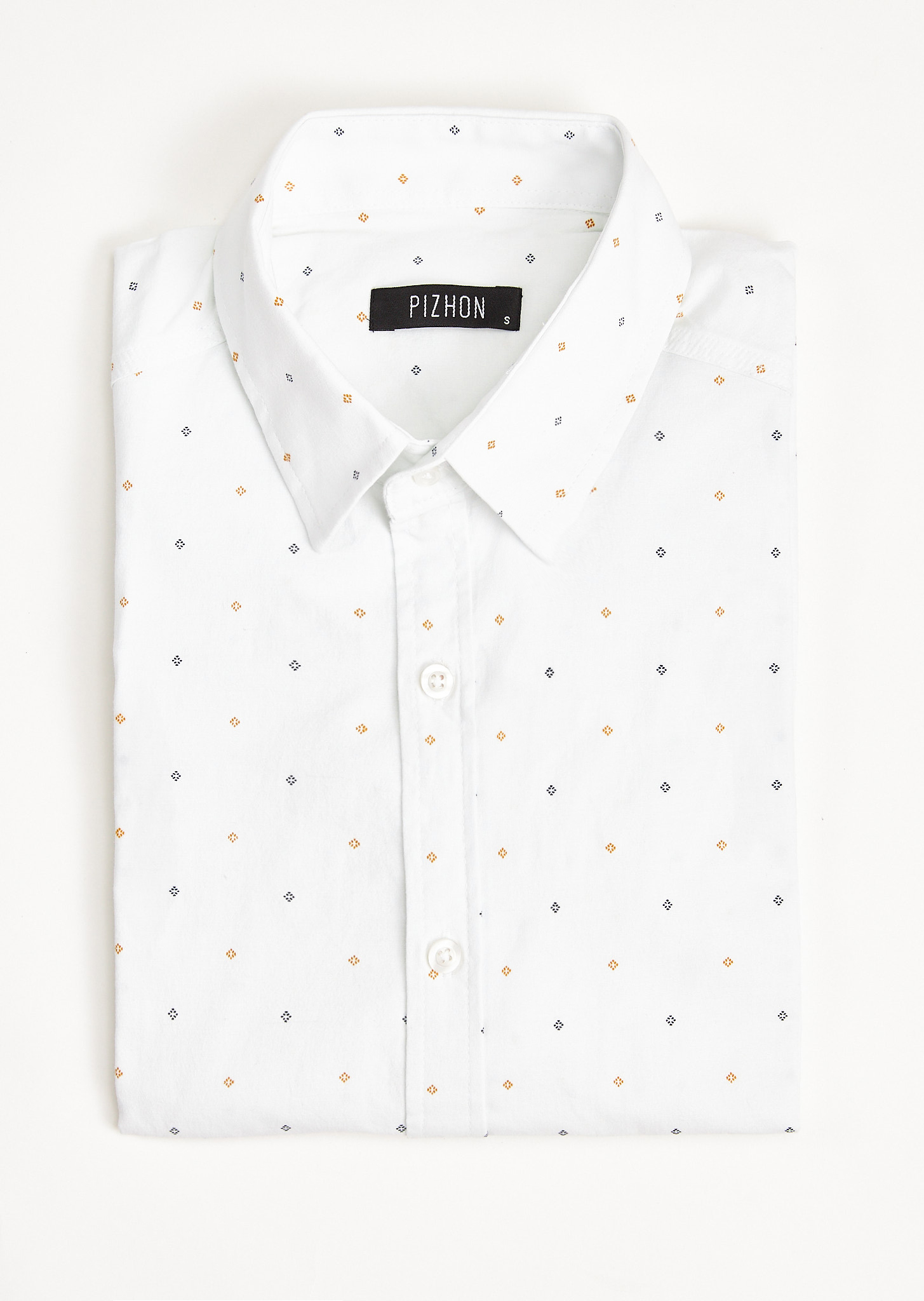 Рубашка белая в коричневую точку (54)
