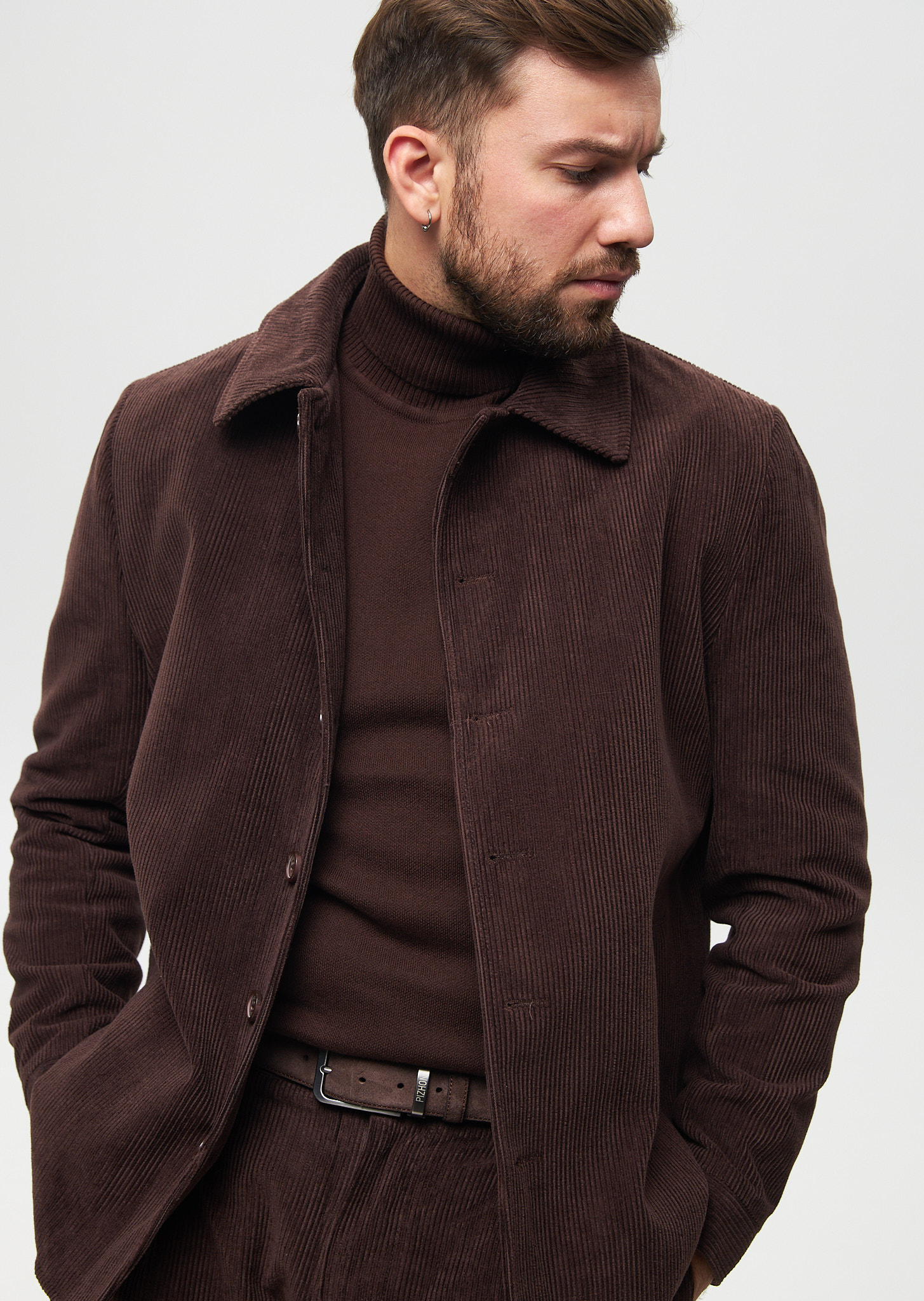 Куртка-рубашка вельветовая коричневая (50)